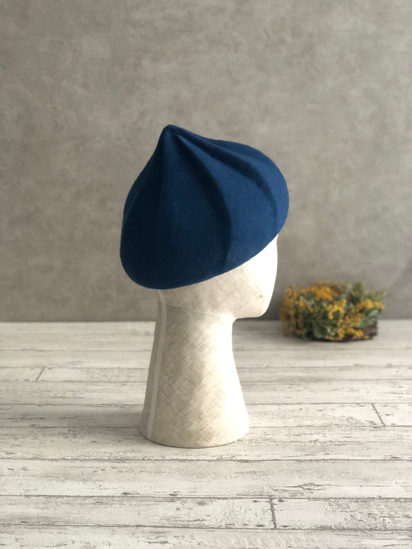 Whip beret/藍染/blue 5枚目の画像
