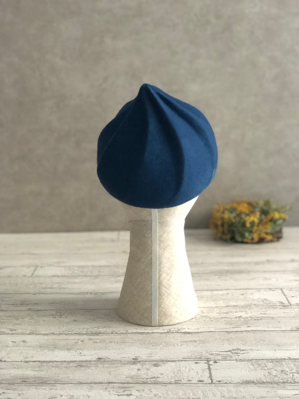 Whip beret/藍染/blue 6枚目の画像