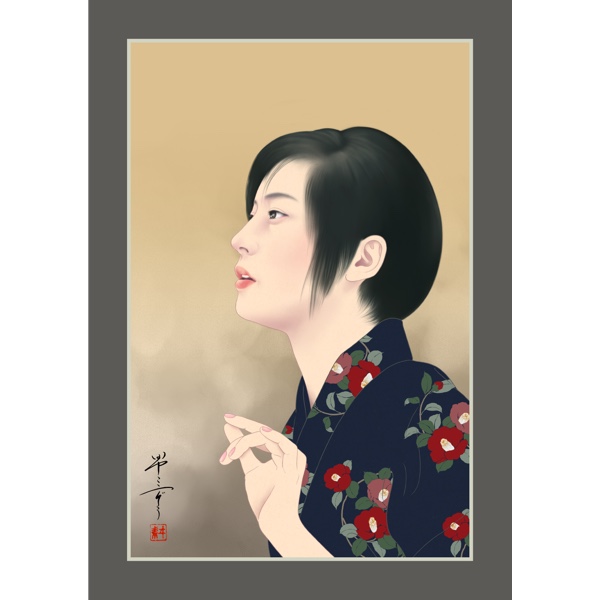 想い馳せて（美人画・A2サイズ） 想い馳せて（美人画・A2サイズ）