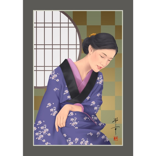 桜舞う（美人画・A2サイズ） 桜舞う（美人画・A2サイズ） 絵画 美しき艶めき 通販 3864188