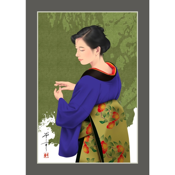 桜舞う（美人画・A2サイズ） 舞（美人画・A2サイズ） 絵画 美しき艶めき 通販 3982448