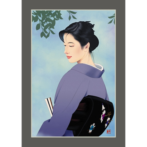 想われ紫苑（美人画・A2サイズ） 想われ紫苑（美人画・A2サイズ） 絵画 美しき艶めき 通販 4131281