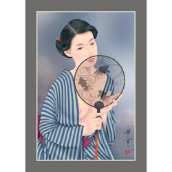 夕涼み（美人画・A2サイズ） 1枚目の画像