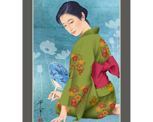 秋桜（美人画・A2サイズ） 0_5eec8ac06e304144abe580df39d7