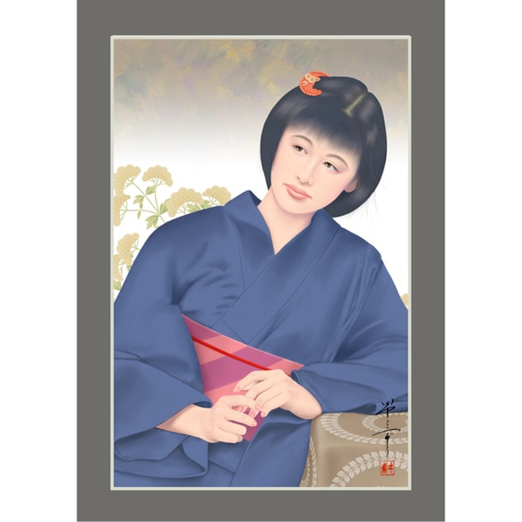 思い草（美人画・A2サイズ） 思い草（美人画・A2サイズ） 絵画 美しき艶めき 通販 4631830