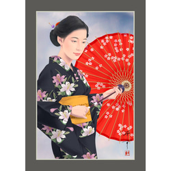 五弁の舞（美人画・A2サイズ） 絵画 美しき艶めき 通販 3876539