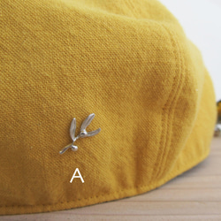 【母親節 5,000 日元套裝】橄欖色耳環和橄欖色別針胸針（可更換為穿孔耳環）【Creema 限定】 第4張的照片