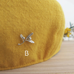 【母親節 5,000 日元套裝】橄欖色耳環和橄欖色別針胸針（可更換為穿孔耳環）【Creema 限定】 第5張的照片