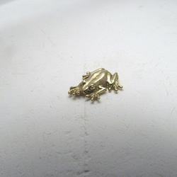 金の小さなカエルのピアス 5枚目の画像