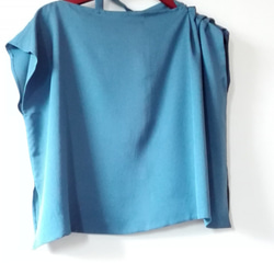 青色アシンメトリ―デザインシャツ 4枚目の画像