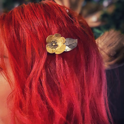 椿髮夾，花飾品，花形髮飾Handmade camellia hairclip flower jewel#LUNALUNA 第1張的照片