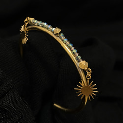 切面玻璃珠黃銅手鐲 Under the moonlight bracelet #LUNALUNAisdreaming 第1張的照片