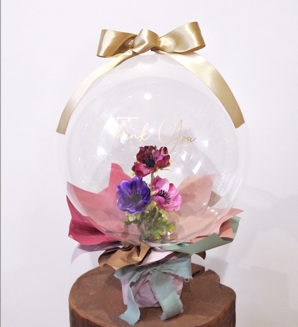 予約販売【母の日プレゼントフラワーバルーン】アネモネフラワーバルーンアレンジ（卓上タイプ）