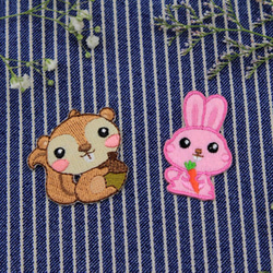 兔子自黏繡布貼-森林可愛動物系列 第3張的照片