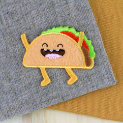 大笑墨西哥餅自黏繡布貼-歡樂速食系列 第1張的照片