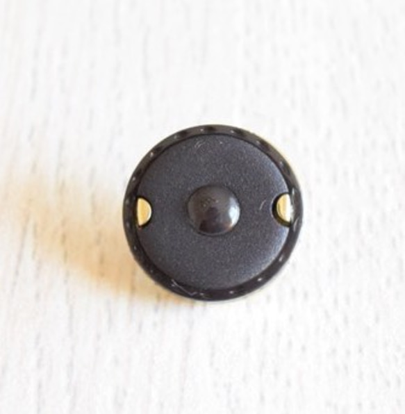 【France import】ブラック ラウンドボタン (3個) 2枚目の画像