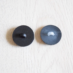 【France import】ブラック(判押しフラワー) ラウンドボタン (3個) 3枚目の画像