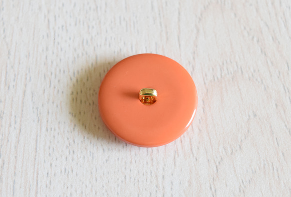 【Vintage】オレンジ&ゴールド ビンテージボタン(2個) 3枚目の画像
