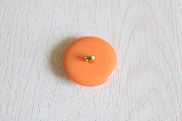 【Vintage】オレンジ ゴールド ビンテージボタン(2個) 3枚目の画像