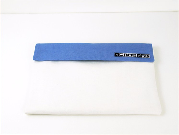 twinwow-ファッションノート-細心のテクスチャタブレットバッグ-ローズホワイトブルー 3枚目の画像
