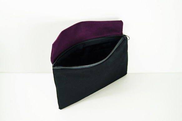 twinwow - 時尚筆記 - 細緻質感平板包 - 時尚黑紫 第2張的照片