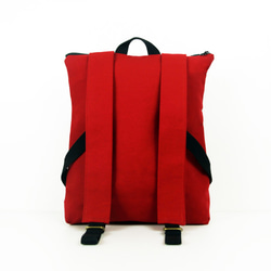 Twinwow  - スタイリッシュな軽量 - 繊細な織り目加工のバックパック - 赤と黒 2枚目の画像