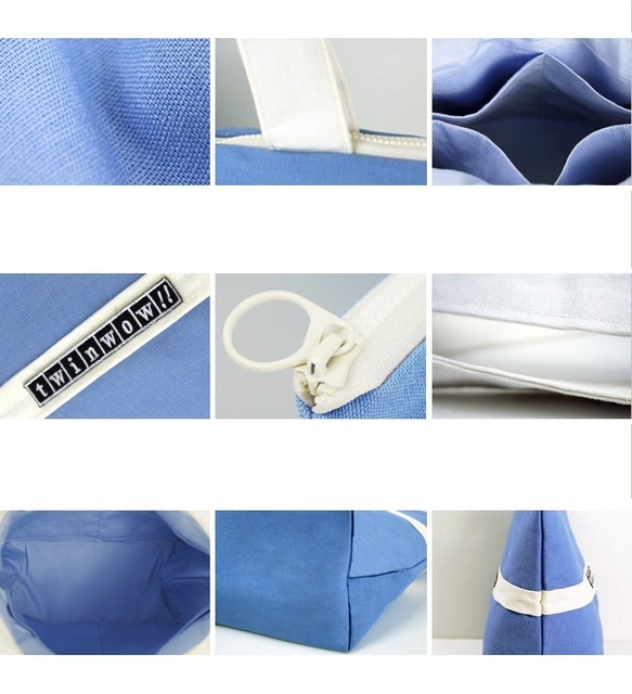 twinwow - 優美典雅 - 細緻質感手提包 -深藍橘 第4張的照片