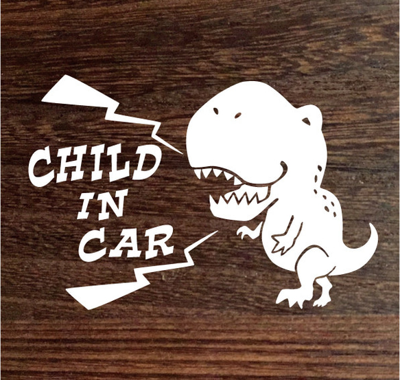 ★New★Baby in car　ステッカー★ティラノサウルス★恐竜★シール★車に 2枚目の画像