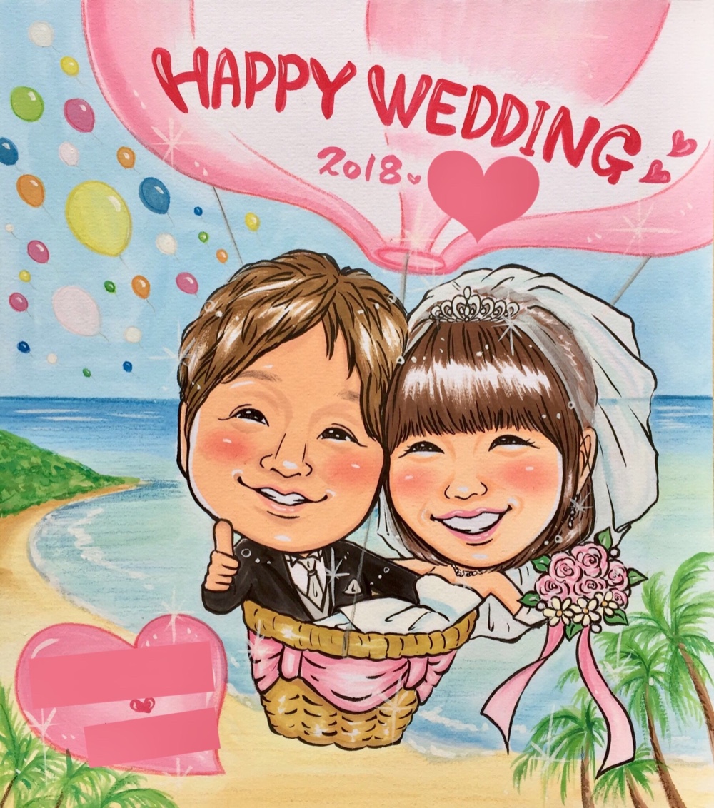 ウェディング似顔絵色紙＊ウェルカムボード＊ギフト＊結婚式＊