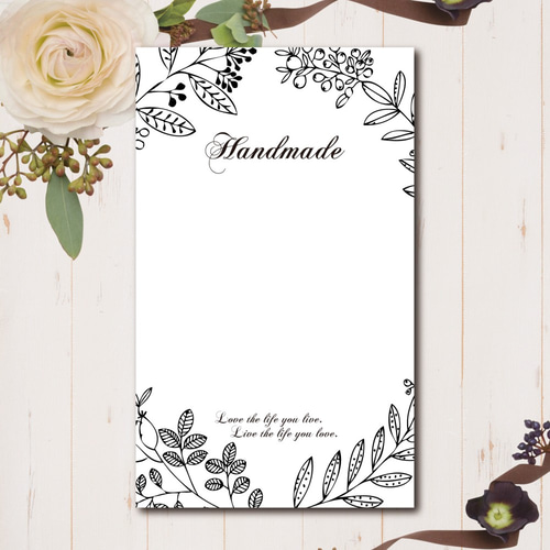 名入れ可】ピアス台紙＊シンプルボタニカルリース柄＊【3K-0101】 タグ 