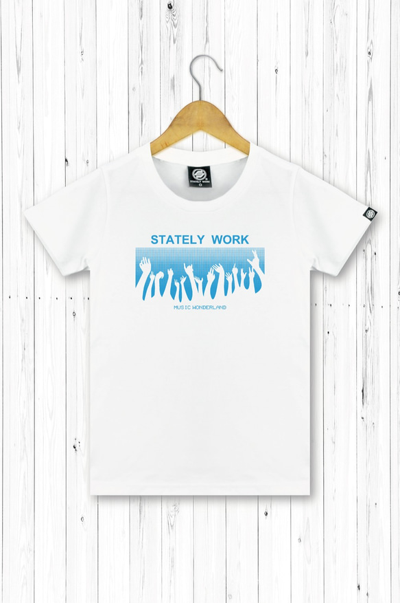 statelywork 派對T-白-女T桖 女上衣 短袖T 純棉T 20織精梳棉 原創設計 第1張的照片