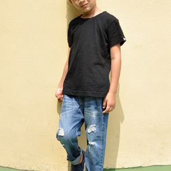 STATELYWORK素面空白T-黑-童裝 大童T 短袖T 純棉T 20織精梳棉 原創設計 第3張的照片