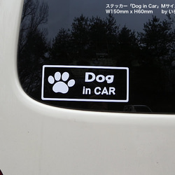 転写タイプステッカー「Dog in CAR」Mサイズ（売上の一部を保護犬活動に寄付しています） 2枚目の画像