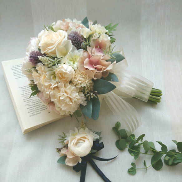 アンティークカラーのブライダルブーケ ブーケ fantaisie 通販｜Creema  
