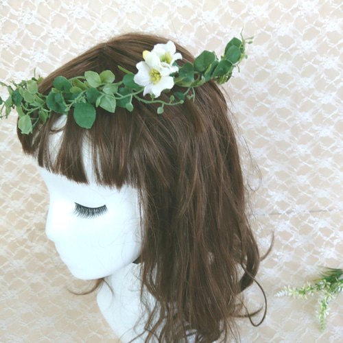 ナチュラルな花かんむり ヘッドドレス（ウェディング