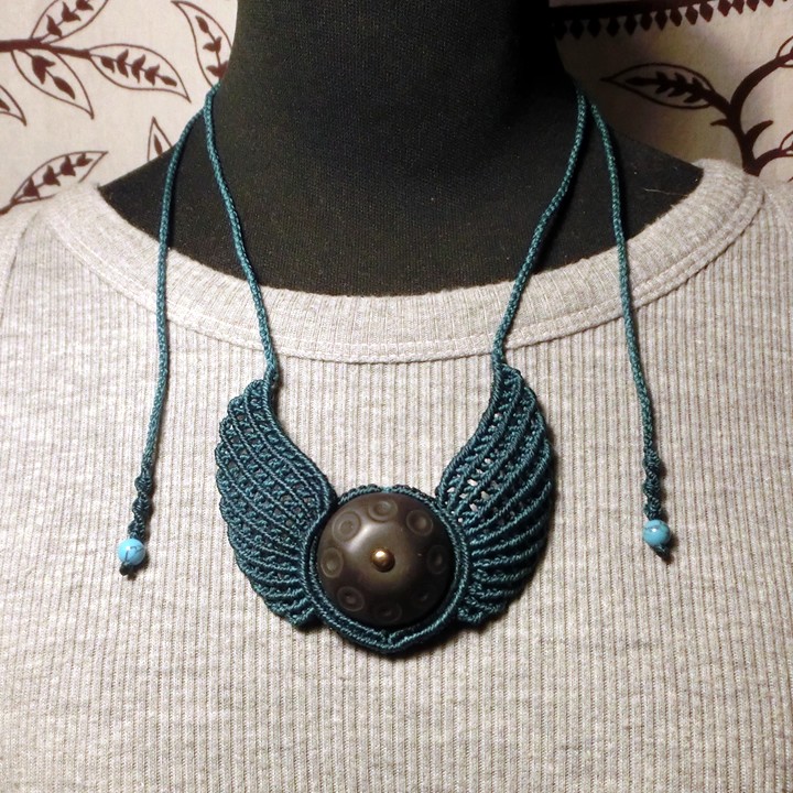 マクラメ ハンドパン ネックレス W007 handpan macrame