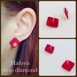 赤ワインベルベット drop diamond pierce♦︎ 2枚目の画像