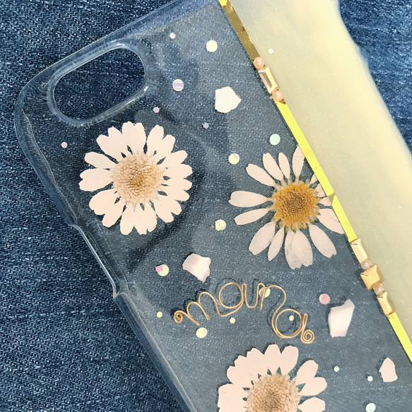 Snow Daisy ネームオーダー iPhone case 2枚目の画像