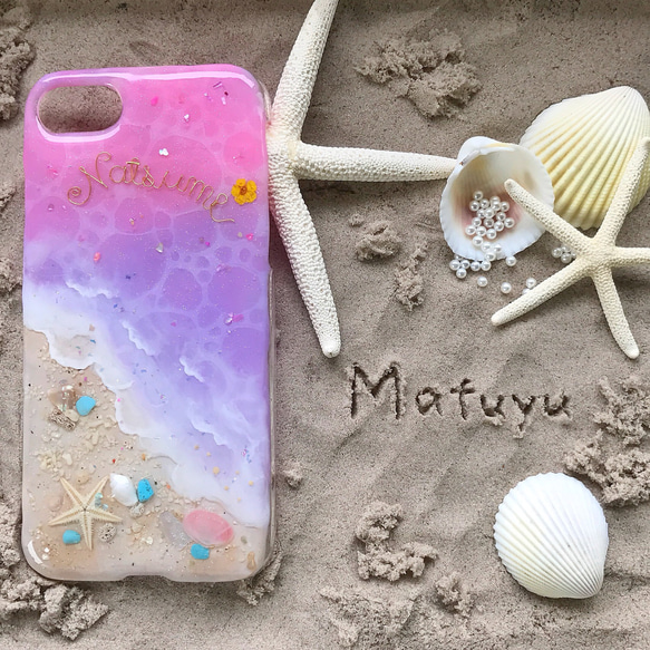 ヴィーナスベルト♦︎Private Beach♦︎ スマホケース　海スマホ　海レジン　iPhone15 Android 1枚目の画像