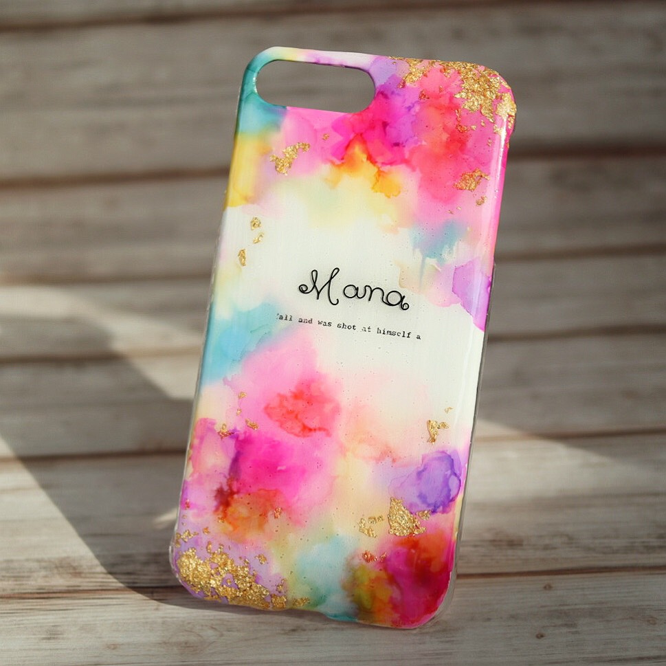 ネームオーダー水彩スマホケース　iPhone17 Xperia GALAXYなど全機種対応