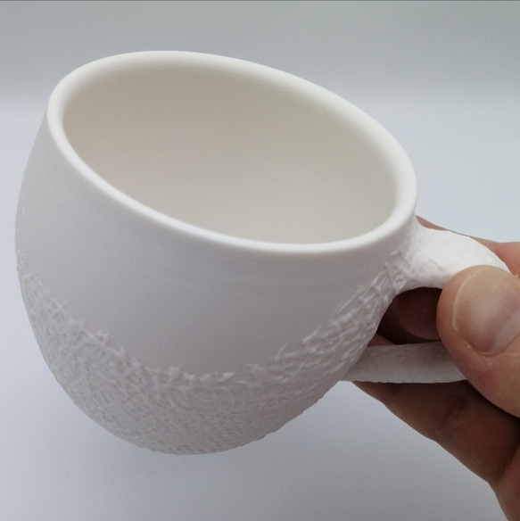 白磁カップ　暮雪【磁器】　チャイ、コーヒー、紅茶、等にマグカップ！ 7枚目の画像