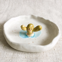 セラミック装飾皿 - サボテン喜び 3枚目の画像