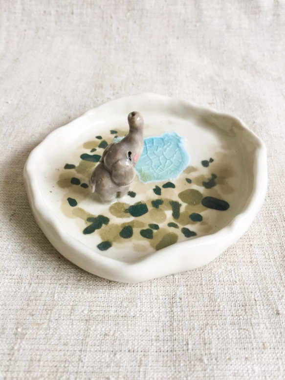 陶瓷飾物碟 - 小象 第4張的照片