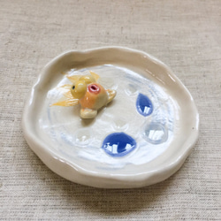 セラミック装飾皿 -  ^ O ^金魚/金魚 3枚目の画像