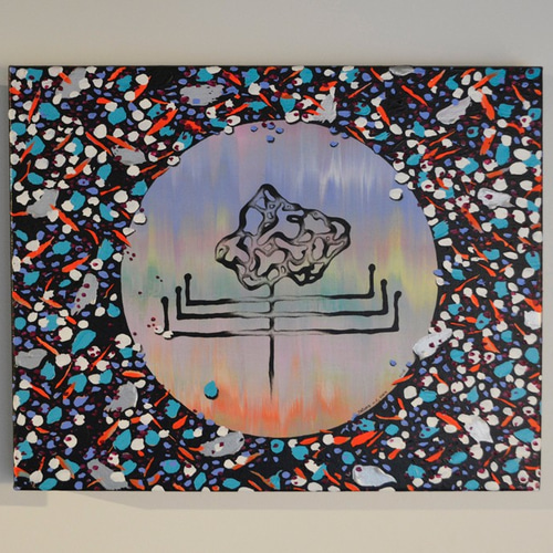 ダフネHCシェン幾何学的な抽象宇宙宇宙奇妙な手描きの絵画