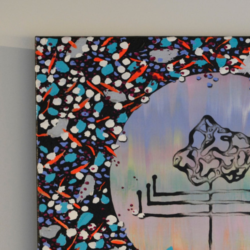 絵画　作品　手描き　原画 手描き絵✴︎コラージュ原画#16 Hello！未来と今！