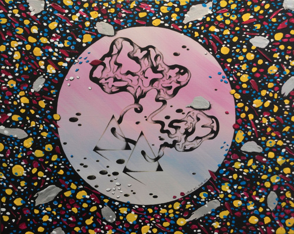 Daphne H.C. Shen 宇宙 生物 細胞 幾何 顯微鏡 獨特原創畫作 壓克力顏料創作 第1張的照片
