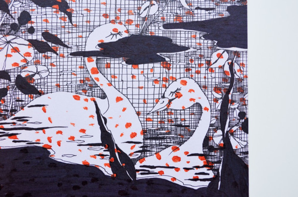 Daphne H.C. Shen 浮世繪 天鵝 愛情 溫馨 童話 原創 手繪風格插畫 第4張的照片
