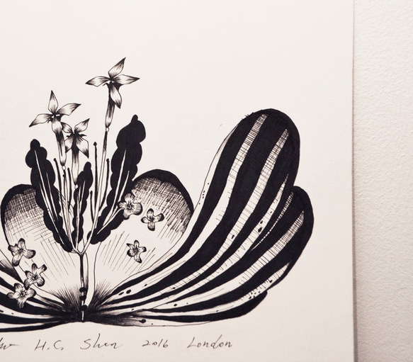 Daphne H.C. Shen 客製化 復古 獨特 花草 葉子創作 接受獨立訂單 手繪插畫 第3張的照片