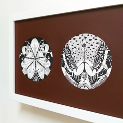 ダフネHCシェン少し茶色のレトロなラウンド不眠症幾何ライン抽象的なイラスト 4枚目の画像
